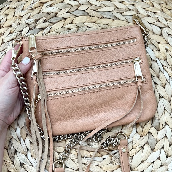 Rebecca Minkoff genuine soft pebbled leather tassel crossbody bag - Picture 3 of 9